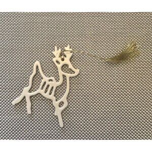 Vintage Lenox Porcelain Pierced Reindeer Ornament Gold Tassel Collectible